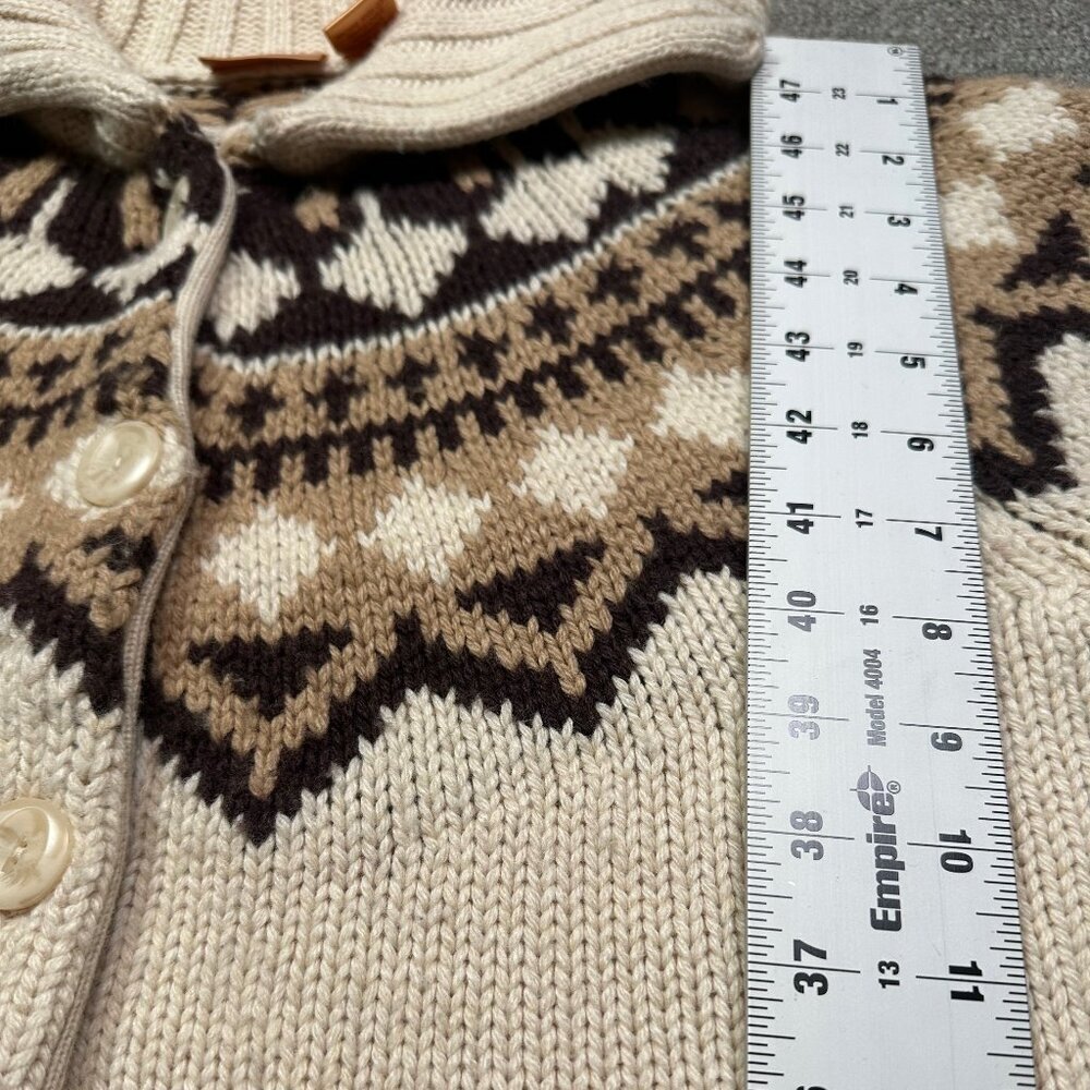 NorthCrest Wool Blend Nordic Fair Isle Brown Cottagecore Wool Mix Sweater Large - Picture 5 of 5